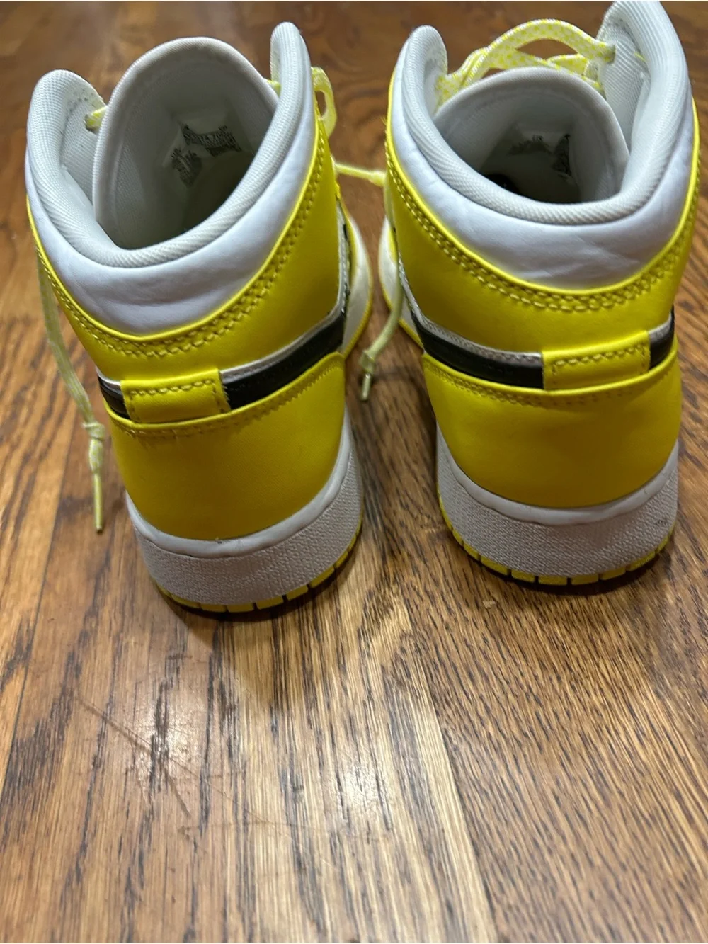 Nike Yellow & White Mid-Top Sneakers with Floral Accents
